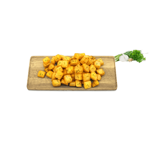 17391 herby dices potatoes 20 20 14 1 - ポテト・キューブ （ガーリック&ハーブコーティング）
20/20/14 mm